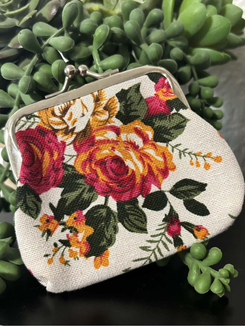 Heritage Floral Kiss-Lock Coin Purse